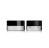 Garrafas de armazenamento Clear Eye Cream Jar Garrafa 3G 5G Vazio Recipiente de Lábio de Vidro Boca Larga Frascos de Amostra Cosmética com Tampa Preta SN790