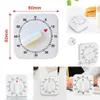 2024 Kitchen Timer 60 Minutes Count Down Alarm Reminder White Square Shape Mechanical Timer Mechanical Magnetic Timer Kitchen Gadgets