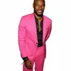 2 stycken Hot Pink Shawl Lapel Casual Men Suit Slim Men's Suit Party Blazer Celebrity Prom Tuxedo Terno Masculino Jacket+Pants K1GN#