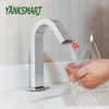 Banyo Lavabo muslukları Yanksmart Chrome cila otomatik kızılötesi sensör musluk dokunmasız havza karıştırıcı su musluk washbasin güverte monte