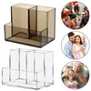 Storage Boxes Pencil Pen Holder With Sticky Notes Desktop Stationery Organizer 3 Compartments For Home Office School