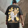 Tai chi bear print t camisa masculina 100% cott verão manga curta t y2k estilo anime topos de grandes dimensões t camisa streetwear 8xl 25ze #