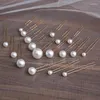 Hårklämmor Barrettes 18pc kvinnor U-formad stift Metall Barrette-klipp Hårnålar Simated Pearl Bridal Tiara Accessories Frisyrdesignverktyg OTI04