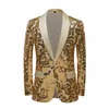 HOO 2024 Herrgolden retro mönster paljett fi blazer scen prestanda foto stu fotografering blazer w1bk#