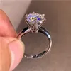 5 0CT婚約指輪女性14KホワイトゴールドメッキラボダイヤモンドスターリングシルバーウェディングSジュエリーボックスには220207272J