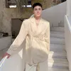 2022 Frühling Koreanischer Stil Einzigartige Streifen Falten Hintern Anzug Männer Casual Lose Einfache Streifen Blazer für Männer M-XL 236j #