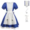 Gra Alice Madn zwraca kostium cosplay halen pokojówka Dres APR DR DR i SOCKS Women Anime Girl Party Dr Up B5ic#