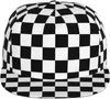 Bonés de bola preto branco raça xadrez padrão de bandeira plana chapéu unisex snapback boné de beisebol hip hop estilo viseira em branco ajustar