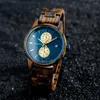 Armbandsur Bobo Bird Men's Watches Wood Quartz Wrist Watch Date Display Wood Timespieces Reloj Hombre Men Gifts Custom Drop