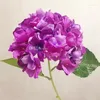 Decorative Flowers European Pastoral Style White Artificial Silk Flower Fabric Hydrangea Bouquet For Wedding Party Decorations 5 Color 2024