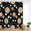 Douchegordijnen Geometrisch Gordijn Modern Vintage Gestreept Vierkant Rond Eenvoudig Abstract Elegant Gedrukt Huis Badkamer Decor Met Haken