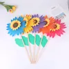 Garden Decorations 1Pc Colorful Sunflower Windmills Wooden Wind Spinners For Home DIY Kids Outdoor Activities Layout Lawn Pinwheels