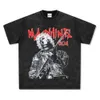 maglietta designer maschile polo hip hop rap mgk t-shirt a maniche corta a maniche lavate a maniche lunghe al collo rotondo vintage