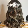 Clip per capelli alla moda fiore a foglia di testa a foglia di perla cristallo a banda per capelli per donna sposa festa di nozze nuziali accessori per matrimoni regalo