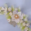 Fermagli per capelli Barrette Fiore vintage Copricapo da sposa Fatto a mano Pettine a foglia Ornamento Consegna a goccia Gioielli Gioielli per capelli Otlyo