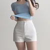 summer High Waist Slim Shorts Women Korean Tight Elastic Bag Hip Three-point Hot Pants Casual Outer Wear Bottoms Female Clothes T0m5#