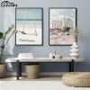 Accessori Cartello da spiaggia Tavola da surf Canvas Wall Art Poster Acropoli di Atene Altalena Oceano Bicicletta Stampe Immagine Dipinti nordici Decorazione della casa