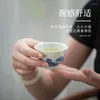 Conjuntos de chá Jingdezhen Handmade Mão Desenhada Xícara de Chá Mestre Especial Cerâmica Retro Azul e Whitelandscape