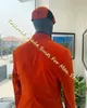 orange veet blazer sätter smala monterade 2 stycken dubbelbröst man jackor med svarta byxor bröllop brudgum elegant dres f9ia#