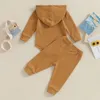 Kledingsets Geboren babyjongen meisje outfits effen kleur hoodie romper joggingbroek baby herfst winterkleding set