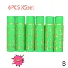 5SET X 6PCS Dark Green Magic Spotting Lipgloss Lipstick Long Lasting Lip Liner Butterfly Cosmetics Makeup 240321