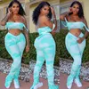 Slip Strap Tie Dye Bodyc Mulheres Matching Define Sexy Club Fi Skinny 2 Piece Outfits Crop Top e Calças Empilhados Set u2Kw #