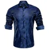 Hi-tie Mens Camisas De Seda Paisley Azul Marinho Rosa Preto Branco Verde Lg Manga Lapela Camisa Casual Formal para Masculino Casamento Busin s3bj #