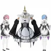 Anime Ram Rem Costumi Cosplay Lolita cameriera Re Zero Kara Hajimeru Isekai Seikatsu Cameriera Dr Outfit Halen Cos Regalo Cafe w6rv #