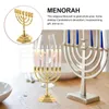 Candle Holders 7-branches Candlestick Decorative Metal Candelabrum Menorah Adornment Tray Centerpiece