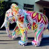 5m 16.4ft Length small inflatable elephant with led light by contorl colorful inflatable elephant