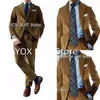 men's Suit 2 Piece Corduroy Two Buckle Clips Busin Formal Office Interview Meeting Blazer Set o4Ar#