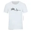 T-shirt Merk Mannen Korte Mouw Ronde Kraag Koffie Hartslag Camisas Casual De Grappige T-shirt Afdrukken T-shirts H6ZT #