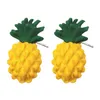 Dingle örhängen hör ringar kvinnor hjärta hoops ananas frukt harts miniatyr mat flatback cabochon örhänge smycken tillverkning