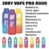 magazzino ue zooy pro 8000 sbuffi Sigarette elettroniche vapes Sbuffo usa e getta Batteria ricaricabile Bulk Electronic savage 8000