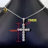 Zuanfa Custom Size Hip Hop Moissanite 6Mm 7Mm Sterling Sier Diamond Cross Pendants