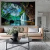 Tapestries Painting Landscape Decoration Wall Tapestry Stump Room Hanging Waterfall And Tree Decor Vintage Bedroom