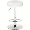 1pc, Adjustable Bar Stool with Round Leather Seat, Chrome Base, Hydraulic Swivel, Modern Home Kitchen Counter Height Chair