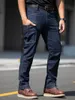 Jeans pour hommes élastiques tactiques militaires résistant à l'usure Multi Pocket Pure Cott Pantalon droit Pantalon de sport de plein air pour hommes Ropa V9va #