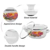 Double Chaudières 3 PCS Stockpot avec couvercle mini-pannes de cuisine en émail Petites poignées de cuisson empilables