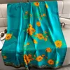 Foulards foulard en soie femmes châles femme mode fleurs pour voyager soleil protéger crème solaire plage climatisation châle de luxe