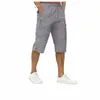 magcomsen Capribroek voor heren, twill, elastisch onder de knie, cargoshort, 3/4 capri Lg-short met 7 zakken K6nN#