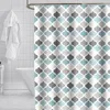 Modern Duş Perdeleri Geometrik Çiçekler Karikatür Banyo Perdesi Cortina Su Geçirmez Polyester 12 PCS Plastik Kancalarla Banyo İçin 240328
