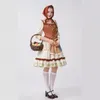 Halen Vuxen Little Red Riding Hood Stage Spela idyllisk herrgård Farm Maid Party Costume Z3SI#