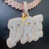 Certificats GRA, Double couche, bijoux en argent Rose + blanc, pendentif en diamant Moissanite glacé Hip Hop Vvs1
