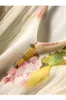 Robes décontractées Limiguyue été imprimé floral soie double couches volants perlé bouton a-ligne robe élégante en mousseline de soie longue robes Z044