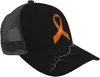 Casquettes de baseball Casquette de baseball pour hommes et femmes Casquette de camionneur réglable en maille respirante décontractée Sensibilisation à la leucémie Ruban orange