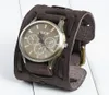 ヴィンテージの本物の革のブレスレット時計ファッションパンクメン10代の四分位腕利士リストバンドカフバングルパーティーフェスティブギフト3 dia784253