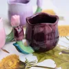 Tasses petite foule conception violet tulipe poignée tasse d'eau en céramique haute beauté cadeau pour les filles marque