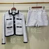 Kurtki damskie Patads French M Family Family Autumn and Winter Clothing Podwójny kolor Plaid Tweed Short Jacket VE00395