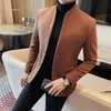 chaqueta de traje de lana de alta Calidad para hombre, Blazer ncios неофициальный Delgado, cuello alto, abrigo платье boda для банкета Socia H6e9#